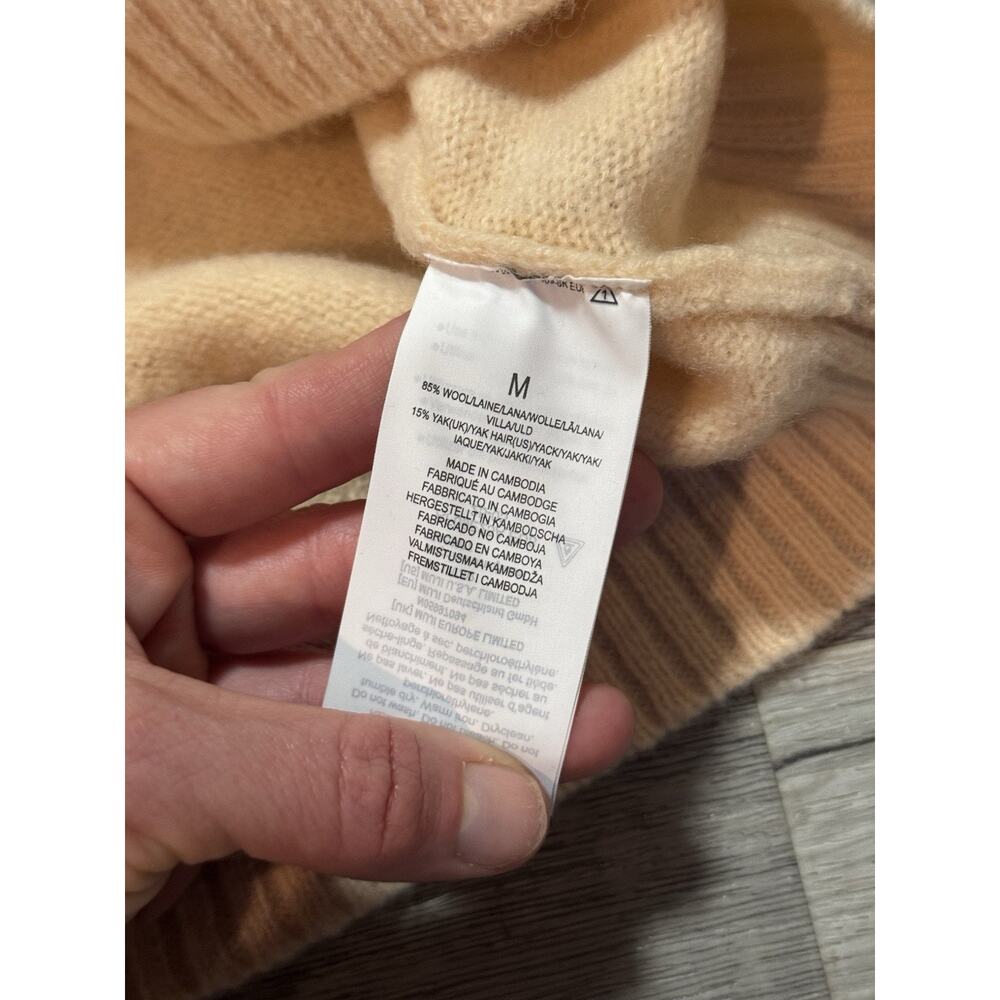 NWT Muji Labo Women’s Yak Wool Blend Turtleneck Sweater M Light Orange - Picture 7 of 8